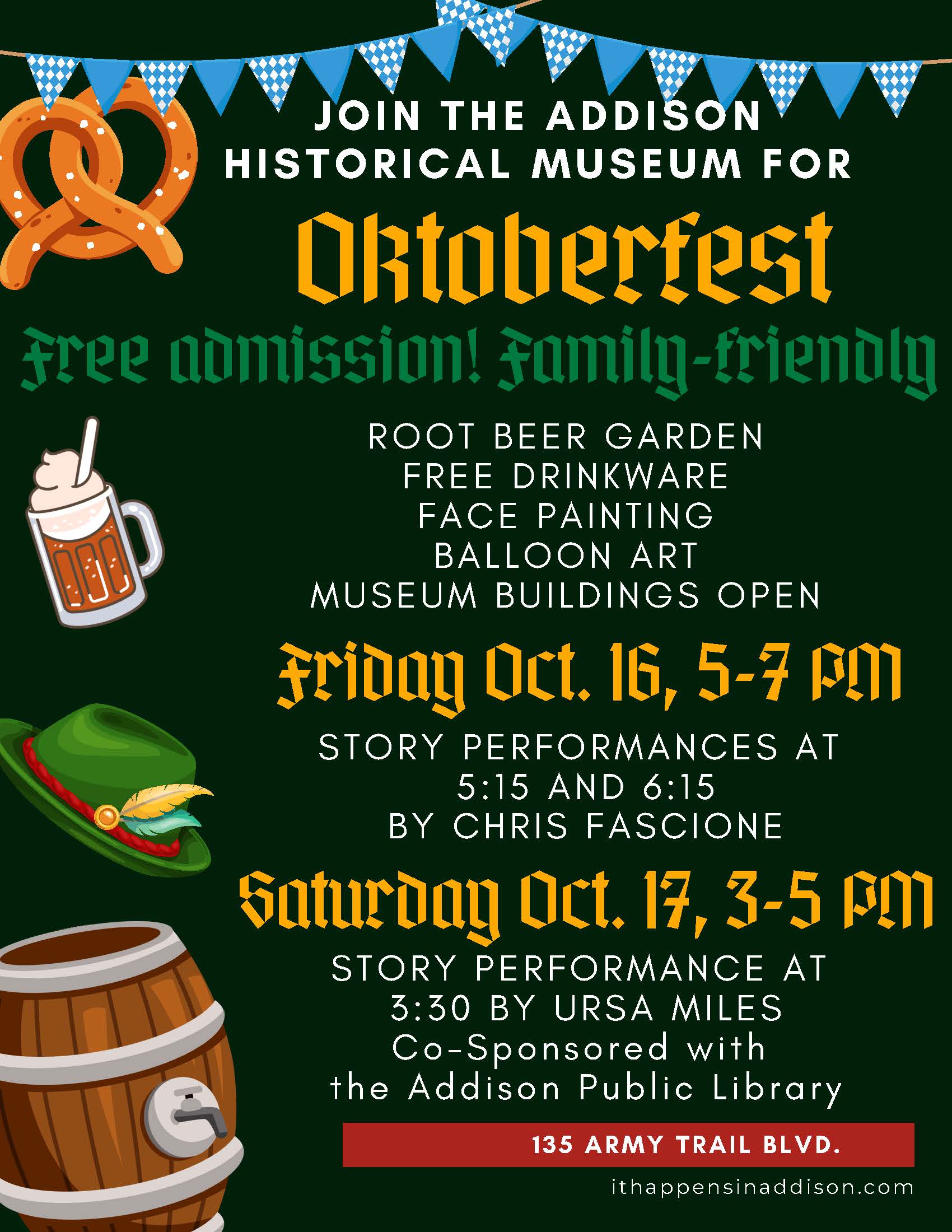 The Museum is hosting family-friendly events including storyteller performances.