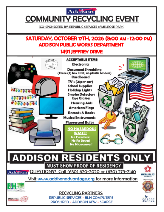 Fall 2026 Recycling event flyer
